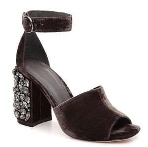 Joie Lafayette Embellished Velvet Jewel Heel